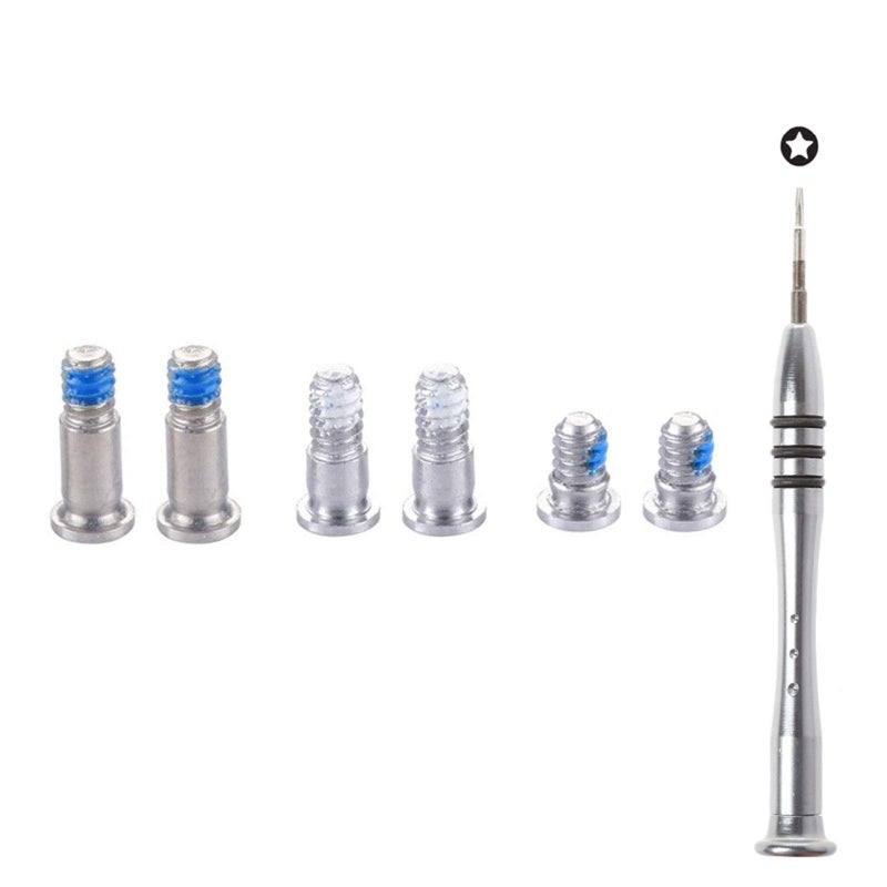 Bfenown Replacement 6pcs/Set Bottom case Screws + 5 Point Pentalobe Screwdriver for MacBook Pro Retina 13 A1708 EMC 2978 EMC 3164 2016-17, A2159 A2289 EMC 3301 EMC 3456 2020, A2338 M1 EMC 3578 2020 (Silver) - Image 1